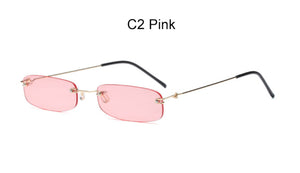 Rimless Sunglasses Retro Square