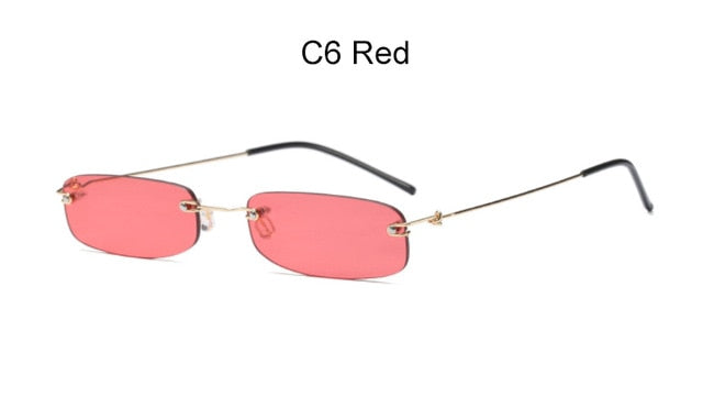 Rimless Sunglasses Retro Square