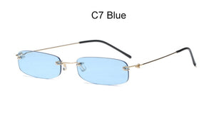 Rimless Sunglasses Retro Square