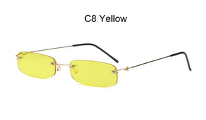 Rimless Sunglasses Retro Square