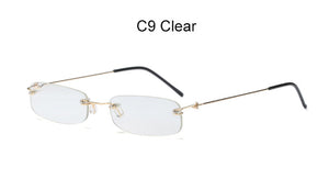 Rimless Sunglasses Retro Square